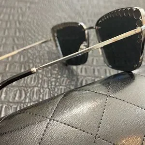 Chanel Women  Metal Square Frame Pearl Sunglasses - 4235H CHANEL | Accessories | Chanel Women Metal Square Frame Pearl  main image 4